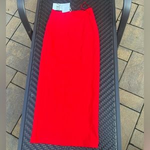 Red Midi Skirt ZARA